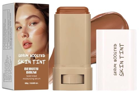Foundation Stick, Serum Boosted Skin Tint Balm, Full Coverage Foundation Make Up, Solid Moisturizing Concealer Stick Foundation, leicht und nicht fettend, Natürlich Matte Makeup Finish (03#Brown)