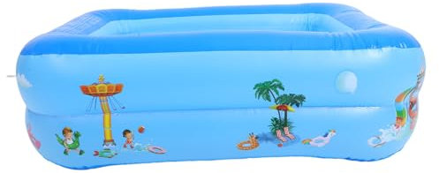iplusmile Piscine Gonflable Carrée pour Garçon et Filles PVC 150X150Cm Pliable Intérieur et Extérieur Pataugeoire Pratique Bébés 1