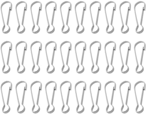 SHINEOFI 30PCS Stainless Steel Snap Spring Hooks Lanyard Clips for Keychains Flagpole Accessories DIY Crafting