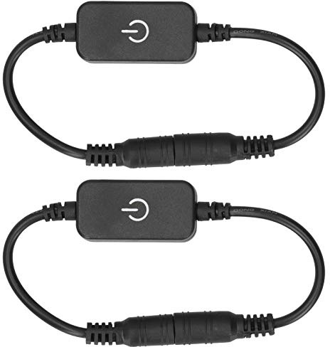Keenso Lot de 2 contrôleurs de bande lumineuse à LED avec variateur tactile et interrupteur marche/arrêt 6 A pour éclairage domestique DC 5 V - 24 V