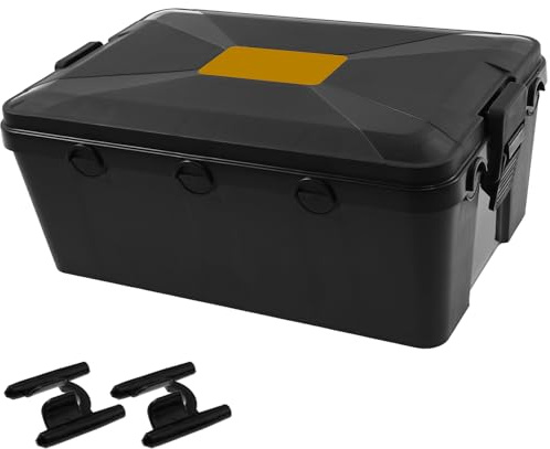 Outdoor Waterproof Electrical Box IP54 Rated Outdoor Extension Cord Cover with 6/7 Cable Seal Entry Port 32.5x21x13cm Socket Protection Box for Garden Tools, Christmas Lights, and DIY Tasks