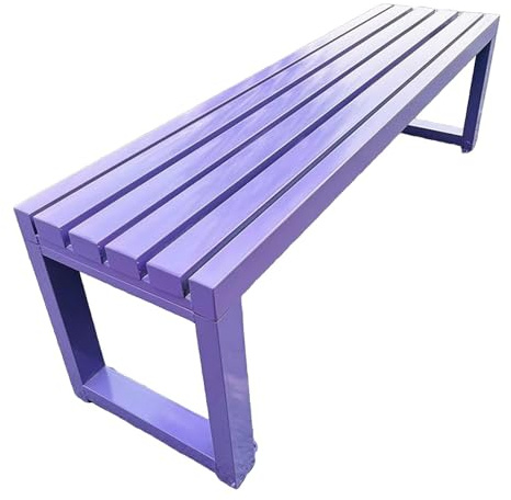 LIMENQIN Gartenbank aus Metall, Wetterfest Parkbank, Terrassenbank für 2-3 Personen, Stuhl Ohne Rückenlehne für Veranda, Balkon, Einfache Montage(Purple,120cm/47.2in)