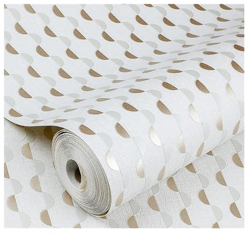 FonHNDG Tapet modern minimalistisk mörkbrun prickig tapet sovrum vardagsrum tv bakgrund randig vit (typ 5,0. 53 x 2 m)