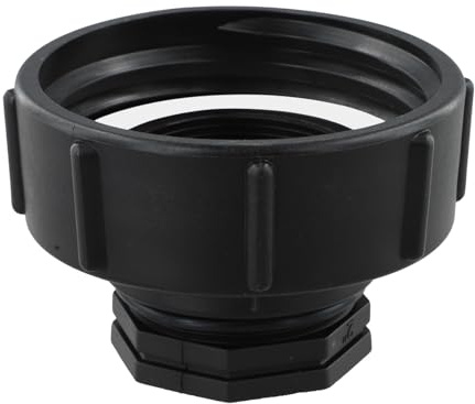 Helilyco IBC Adaptador de contenedor S100x8 Reducción con rosca interna gruesa para tanque de agua, 1 5.1 cm, 3 10.2 cm, 2.5 cm, 3.8 cm, PP negro