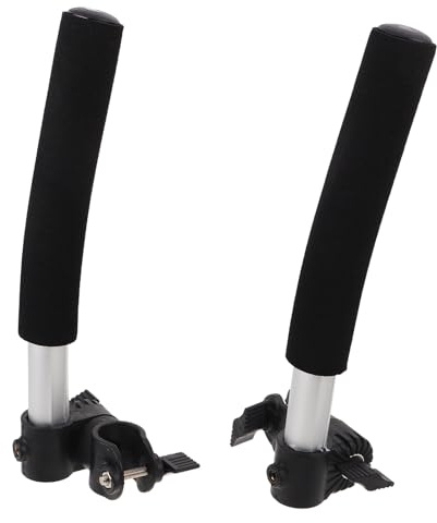 HEMOTON Poignées de Fauteuil Roulant Allongées Universelles 27,5 Cm, Accessoires Antidérapants pour Poussette et Fauteuil Électrique, Prolongateurs de Poignées Réglables pour Aidants, Kit