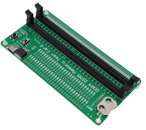 EIMSOAH DDR4 RAM Memory Slot Tester Card with LED Light for Desktop Computer Maintenance Tool with Battery Power Supply