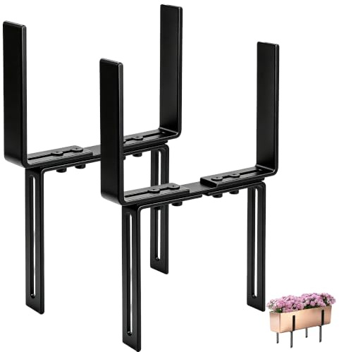 OAKENCREST 2 Pièces Support Jardinière de Balcon Réglable | Aucun Perçage Requis, Convient aux Balustrades de Balcon de 1,5 à 32 cm et aux Pots de Fleurs de 15 à 23 cm