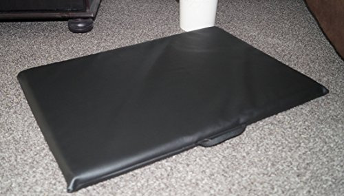 Hundebettenmanufaktur Hundematte Hundematratze Matte Kunstleder Schaumstoff 3 cm für Hunde 90 cm x 60 cm Schwarz