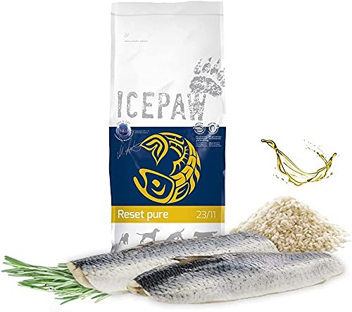 ICEPAW I High Premium I Trockenfutter Reset Pure 2 kg I Fisch (Hering) und Reis I Für futtersensible Hunde I Futterumstellung