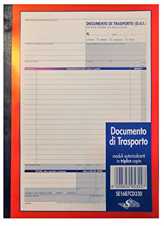 BLOCCO DOCUMENTI DI TRASPORTO 3 COPIE 33 MODULI AUTORICALCANTI TRIPLICE COPIA F.TO A4