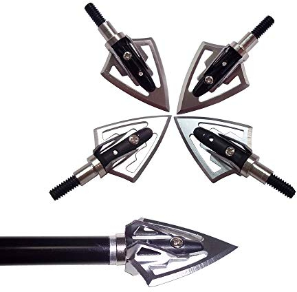ZSHJG 6pcs Pfeilspitzen Jagdspitzen für Bogen 100 Grain Bogenschießen Klinge Jagdspitzen Broadheads zum Pfeil und Bogen (Typ 2)