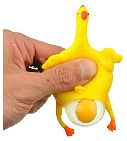 YOYOSTORE 16cm Funny Squishy Adult Prop Tool Chicken and Eggs Stress Relieve Decoration for Party Favors