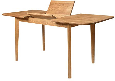 Nordic Story Esstisch France (ausziehbar) • Tisch für Küche, Esszimmer & Wohnzimmer • Massivholz (Eiche) • Eiche Natur • Holztisch (120-160 x 80 x 75 cm) • 4-8 Personen