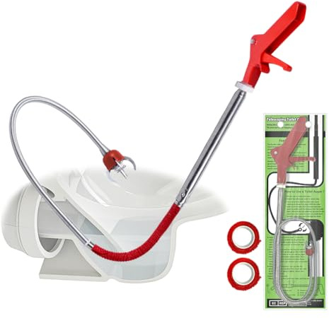 50 Inch Toilet Snake Drain Auger Cleaner Tool, Upgraded Grabber Unclogger Tool, Toilet Auger Clog Remover Tool, Stainless Steel Telescoping Rod for Pick/Grab Objects Clogged in Toilet Pipes/Drain