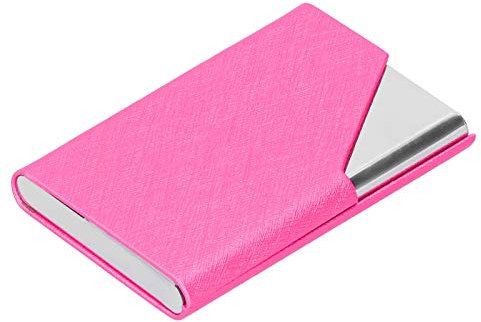 Visitenkartenhalter für Frauen, Visitenkartenetuihalter Innovativer Edelstahl für den gewerblichen Gebrauch Kreditkarten-ID-Etui Männer Frauen(Blassrosa)