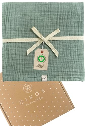 Premium baby muslin cloth gray | 120x120cm | 100% organic cotton burp cloth | Muslin cloth/blanket muslin cloths boys girls | Baby blanket swaddle cloth swaddle cloth | Initial gift for a birth (mint)