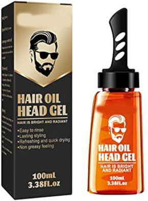 2-in-1 Haarstyling Gel mit Kamm für Männer, Haargel Mit Kamm, Haarstyling-Gel zum Modellieren der Haare und natürliches Stylen der Haare, Langanhaltendes, Hair Wax Gel with Comb (1 Stück)