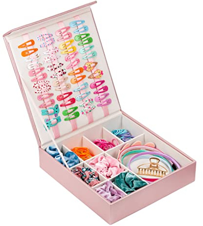 Generic Stylish Mädchen Haarschmuck Aufbewahrungsbox Haarspange Halter Zubehör Organizer 29 cm x 27 cm x 6.5 cm für Girls