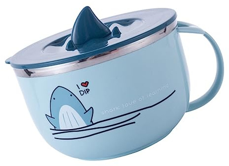 UPKOCH Edelstahl Instant-Nudelschüssel Mit Deckel Und Ergonomischem Griff 6.00In X 4.72In X 4.72In 33.81Oz Suppenbehälter Für Küche Camping Büro Picknick Ramen Und Salat