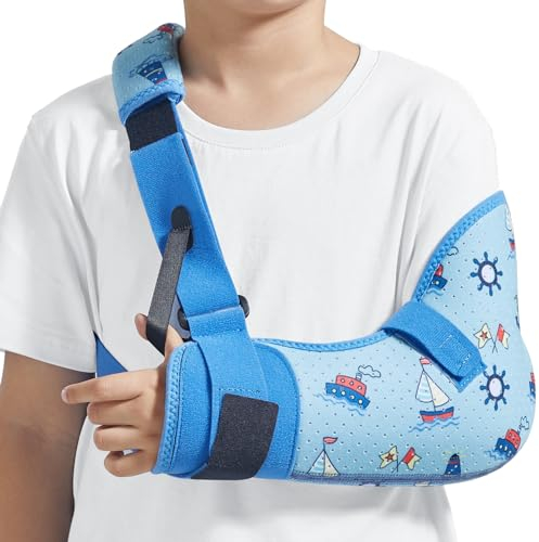 Willcom Armschlinge Kinder, Medizinische Armschlaufe Atmungsaktive Schulterstütze für Gebrochener Arm, Ellbogen, Handgelenkstütze und Wiederherstellung von Verletzungen(Linke, XS, 58-66CM)