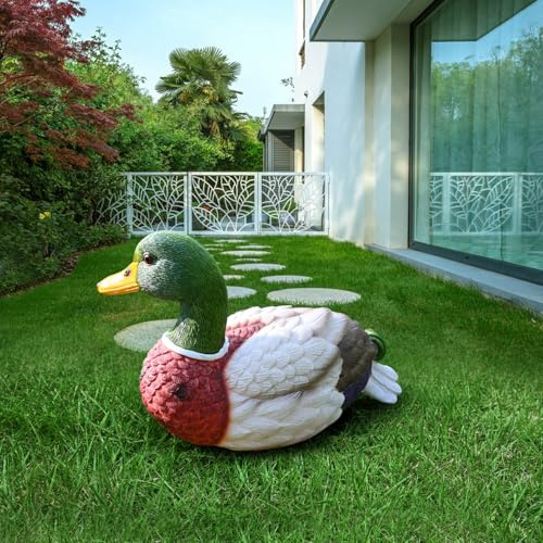 Juliahestia Mallard Duck Decor Garden Statue: Decorations for Home Small Duckling Figurine Lawn Ornaments Yard Sculpture Resin Animal Figures for Outside Decorative Backyard Art