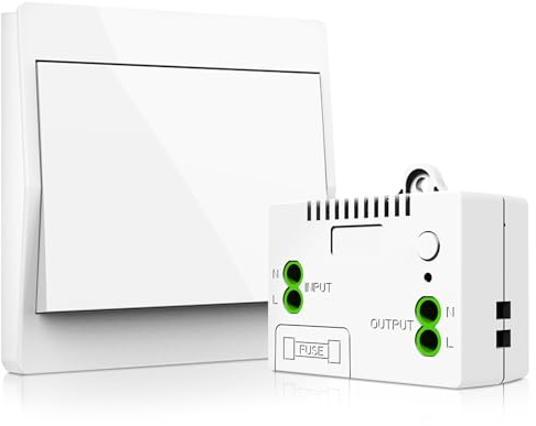 Vegena Set di interruttori radio,interruttore radio cinetico,433,92 mHz,interruttore radio Rf e ricevitore relè,interruttore radio 240 V,con fusibile,nessun cablaggio,impermeabile,per casa e ufficio