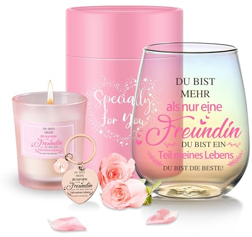 MengCat Beste Freundin Geschenke Weingläser Geschenk Für Freundin Frauen Geburtstagsgeschenk Für Frauen Weinglas Personalisierte Geschenke Für Beste freundinnen Dankeschön Geschenk Weihnachten 480ml