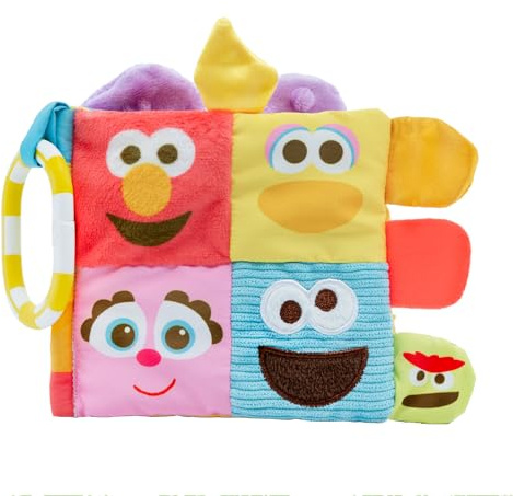 Kids Preferred Sesame Street Soft Book Featuring Your Favorite Characters with Sensory Materials and Multiple Tabs to Keep Baby Engaged – 11 Inches – Surface Washable