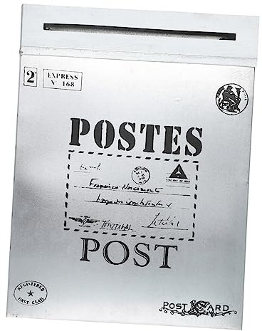 Parliky Outdoor Iron Mailbox Wall Mounted Letter Storage Box Silver Multi-function Suggestion Box for Home and Office Use