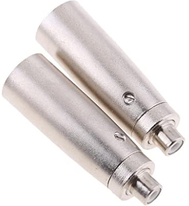 Hochleistungs-Adapter XLR-Stecker auf Cinch-Buchse für DJ-Mikrofon, Audio-Ausrüstung, Metallkonstruktion, Cinch-Phono-Buchse, vernickelte Stecker, 2 Stück