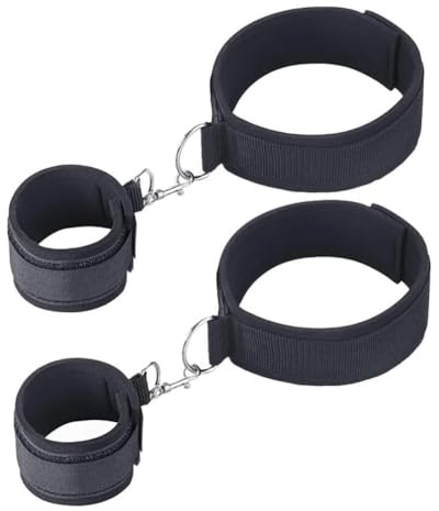 esclavitud sexual Juego de Bondage BDSM, muñequeras acolchadas, puños para muslos, juguete sexual, esposas ajustables, correas para piernas, Kit para principiantes