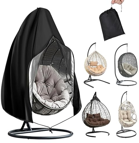 Huanmin Hängesessel Abdeckung Wasserdicht Schutzhülle, Hängesessel Abdeckung Outdoor, 170x115 Swing Egg Chair Cover 210D Oxford Schutzhülle H-ängesessel für H-ängestuhl Egg Swing Chair
