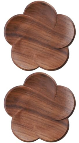 Garneck 2 Posavasos De Madera con Forma De Flor para Mesa Aislante Térmico para Decoración del Hogar Y Restaurante.
