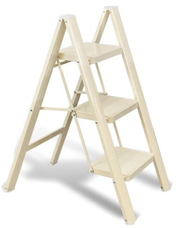 Scaletta pieghevole per uso interno, multifunzionale, per scale, ponteggi, piccola scala da cucina (3 gradini)