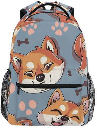 Schulrucksack, Süßer Shiba Inu Hund Reißfest Kleinkind Rucksack Outdoor Kindertasche Für Jungen Mädchen Vorschule 29X40Cm