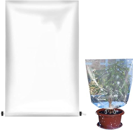 Telo protettivo invernale per piante, resistente e antigelo, borsa leggera con chiusura a cerniera, riutilizzabile, per esterni, protegge da freddo, , neve, 120 x 180 cm