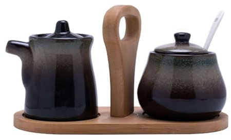 Set lattiera e zuccheriera – Set da caffè vintage lucido con zuccheriera e lattiera per cene eleganti