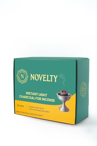 Novelty Quick Light Charcoal Discs – 100 Tablets (33mm) for Incense, Frankincense, Bakhoor & Resin Burners | Fast Lighting, Long Lasting & Clean Burning