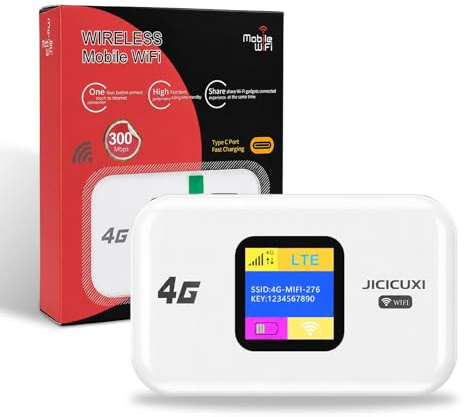 4G LTE WiFi Router, Portable Wifi Router for Travel with SIM Card Slot,150Mbps Speed, 2100mAh Battery, Mifi Travel Router Support 10 Users, Camping, Motorhomes, Office-Pearl White