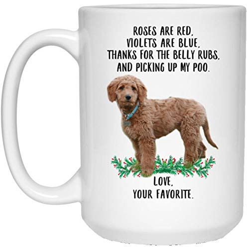 Kaffeebecher Lustiger Spruch: Goldendoodle Braun, Rote Blumen Sind Rot, Veilchen Sind Blau Keramik Tasse Personalisierte Kaffee Tasse Classic Bürotasse Für Büro Geschenk Arbeit 330 ML