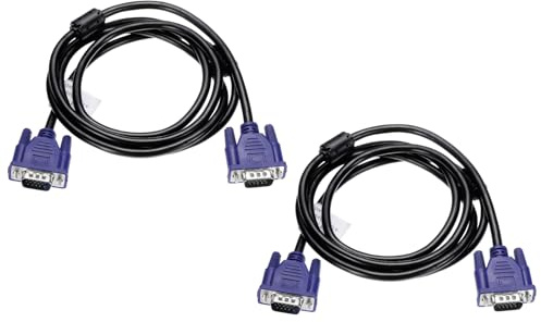 QUARKZMAN 2 st VGA-kabel (5 fot 9-stift) - hane till hane videoadapterkabel för TV PC bärbar dator skärm projektor blå