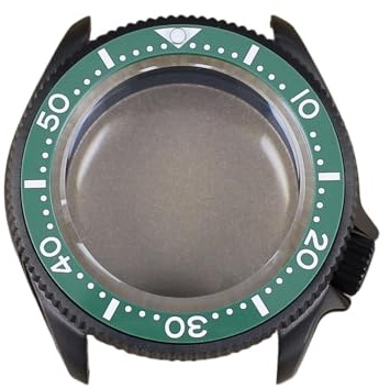 1st 38mm herrklocka keramisk ram safir for SKX013 NH35 NH36 NH38 NH34 urverk 28,5 mm urtavla 120 klick delar(Green bezel 1)