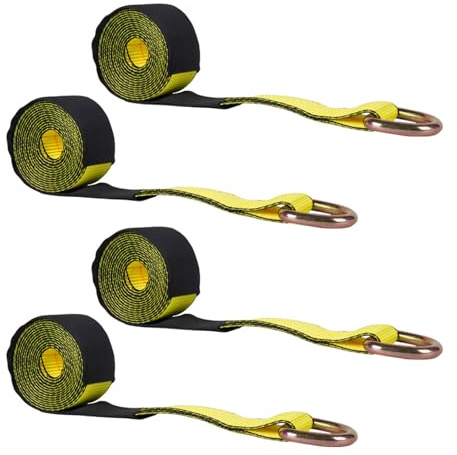 KMGDM 4PCS Powerful Polyster Wheel Belts 2 Inch Wide 3333LB Capacity for Vehicle Transport and Towing Wheel Lift Straps