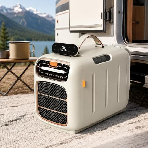 Condizionatore Portatile Compact 4800 BTU, Basso Consumo 420W, Funzione Caldo/Freddo/Deumidificatore, per Camper, Tenda e Auto(Cooling)