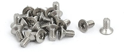 sourcing map 20Stk M2x4mm T6 304 Edelstahl Flachkopf Torx Kopf Schrauben Silber Ton DE de