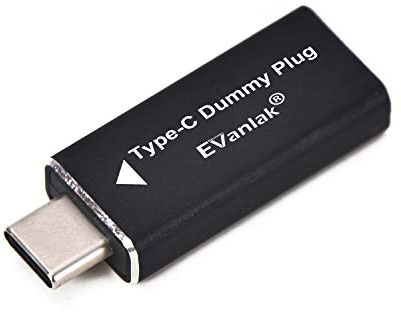EVanlak HDMI Vga DVI Dp tipo c, emulatore di visualizzazione Headless Ghost per interfacce video digitali, in alluminio 1 Tipo C