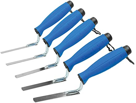 Toolty Tuck Pointer Trowel, Stainless Steel Finger Pointing Trowel, Hand Tool - with Rubber Handle - Set 5 PCS 6, 8, 10, 12, 14mm - Bricklayer, DIY - TLTY-004