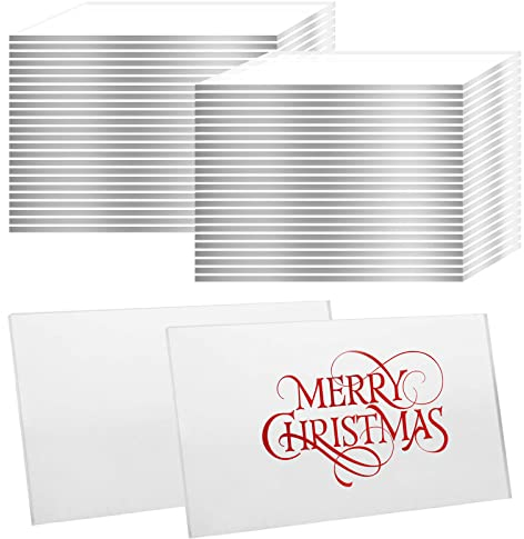 CDIYTOOL 50 Clear Acrylic Place Cards, Rectangle Card Table Seating Cards Blank Guest Chart Escort Plates Tiles Name for DIY, Wedding, Dinner Parties, Name, Food Signs Decoration