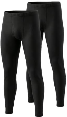 YUSHOW Lot de 2 Caleçon Long Homme Thermique sous-Vêtement Chaud Collant