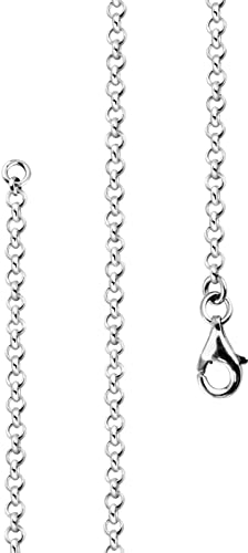 Lijoh Erbskette Damen 925 Silber 2,2 mm Rolo Kette „Made in Italy“ - Sterling Silber Halskette ohne Anhänger - Silberkette 42 cm - Geschenkidee für Frauen LJ1012-042